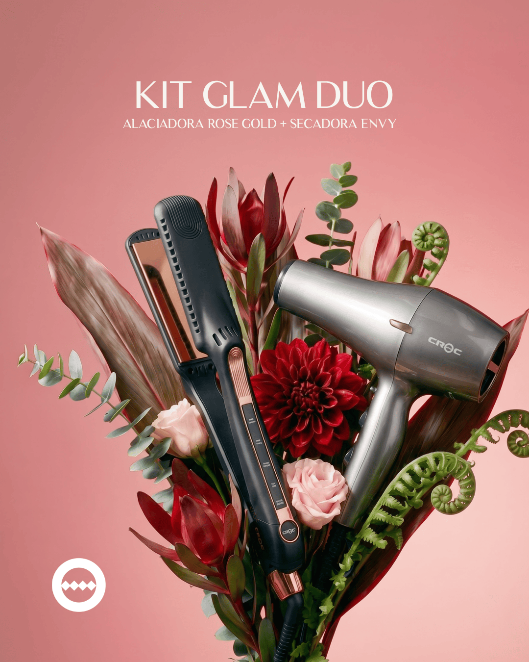Kit Glam Duo | Alaciadora Rose Gold + Secadora envy - CROC México