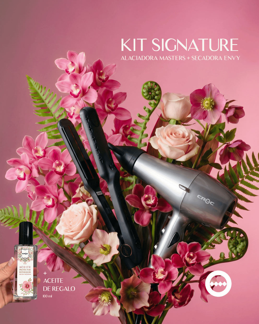 Kit Signature | Alaciadora Masters + Secadora ENVY + Aceite 100ml Gratis - CROC México